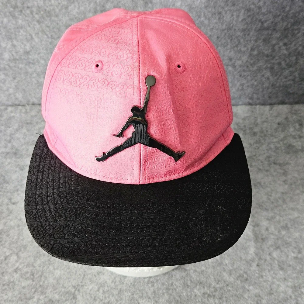 Jordan Jumpman Pink Black 23 Embossed Adjustable Cap Girls Size 4-7